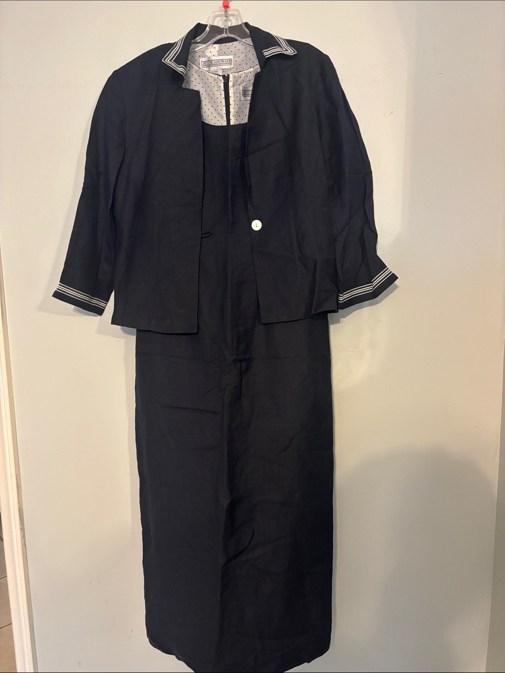Women's Black Two-Piece Jumpsuit Set with Contrast Trim